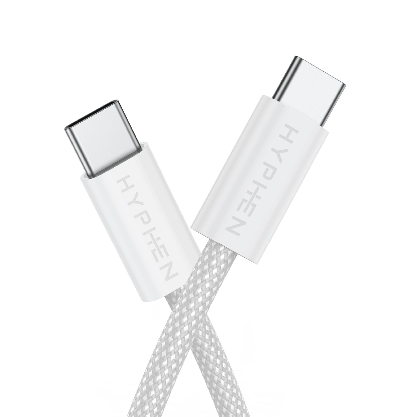 HYPHEN VIBE Braided Type C to C Cable - 60W - Grey - 1M