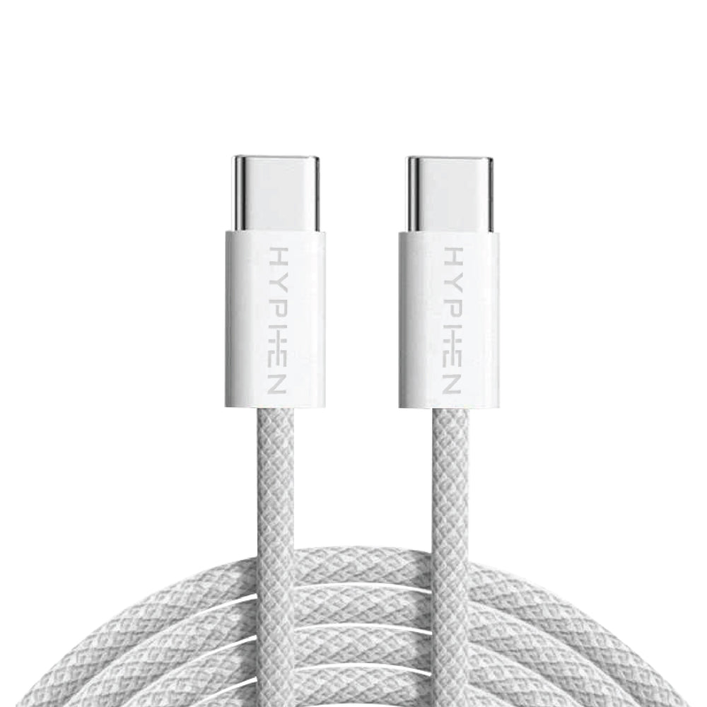 HYPHEN VIBE Braided Type C to C Cable - 60W - Grey - 1M