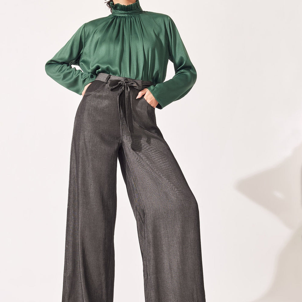 Charcoal Belted Pants