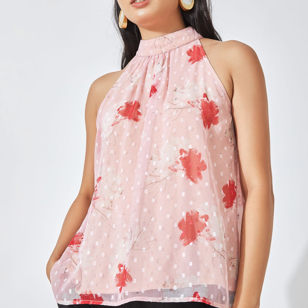 Floral Halter Neck Blouse