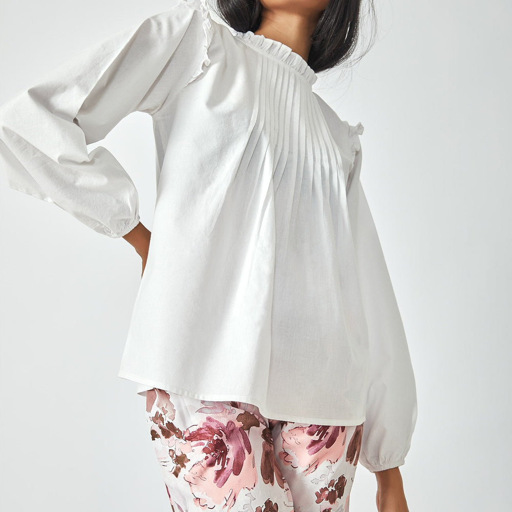 Ivory Pintuck Blouse