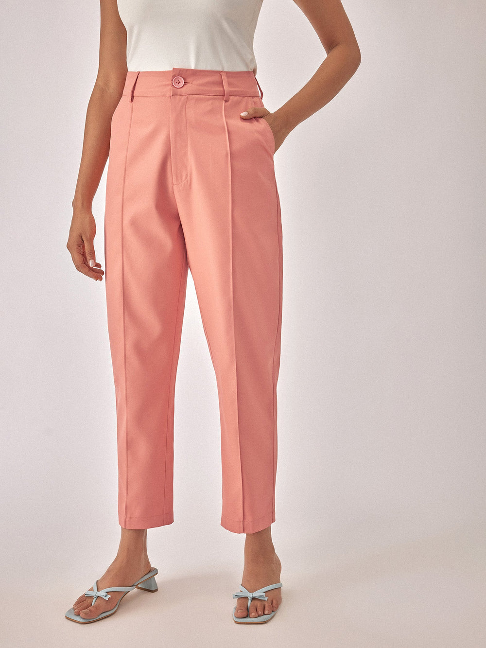 Light Coral Ankle Trousers