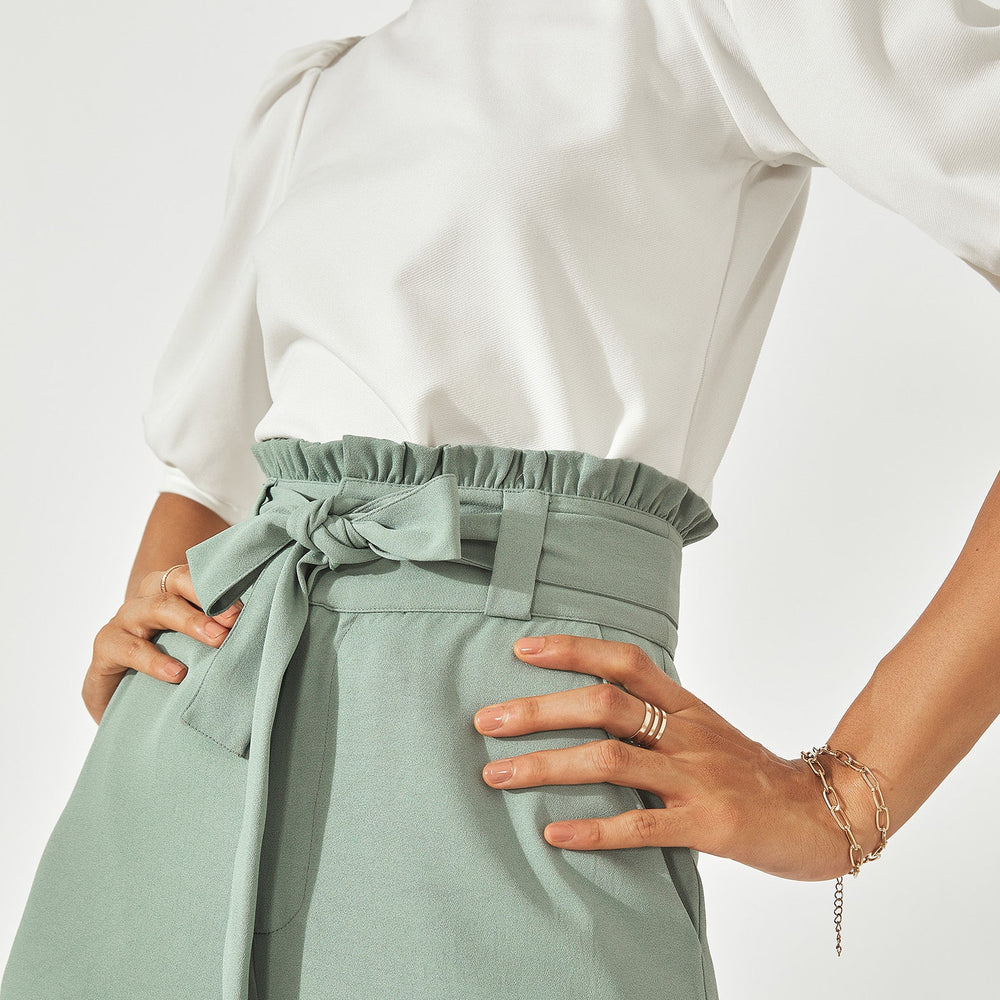 Mint Ruffled Waist Pants