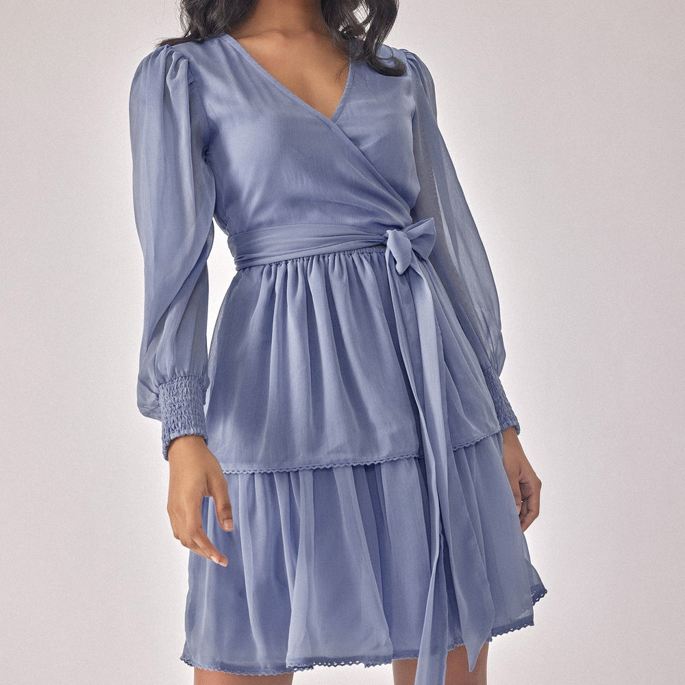 Powder Blue Tiered Dress