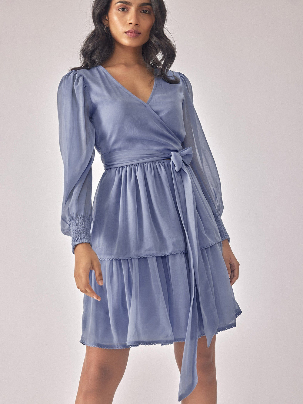 Powder Blue Tiered Dress