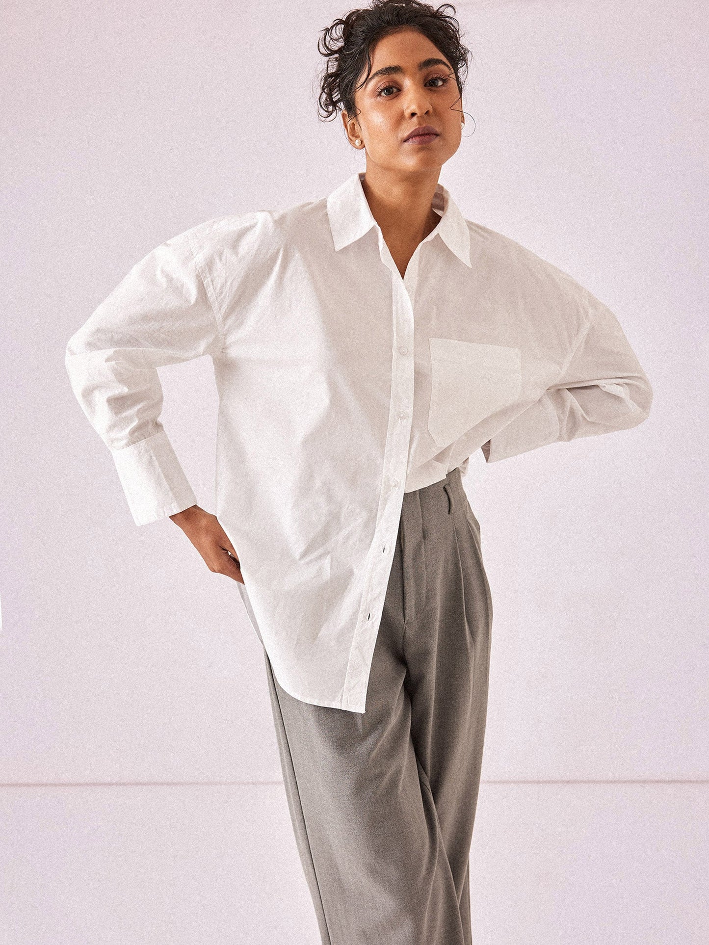 White Poplin Oversized Shirt