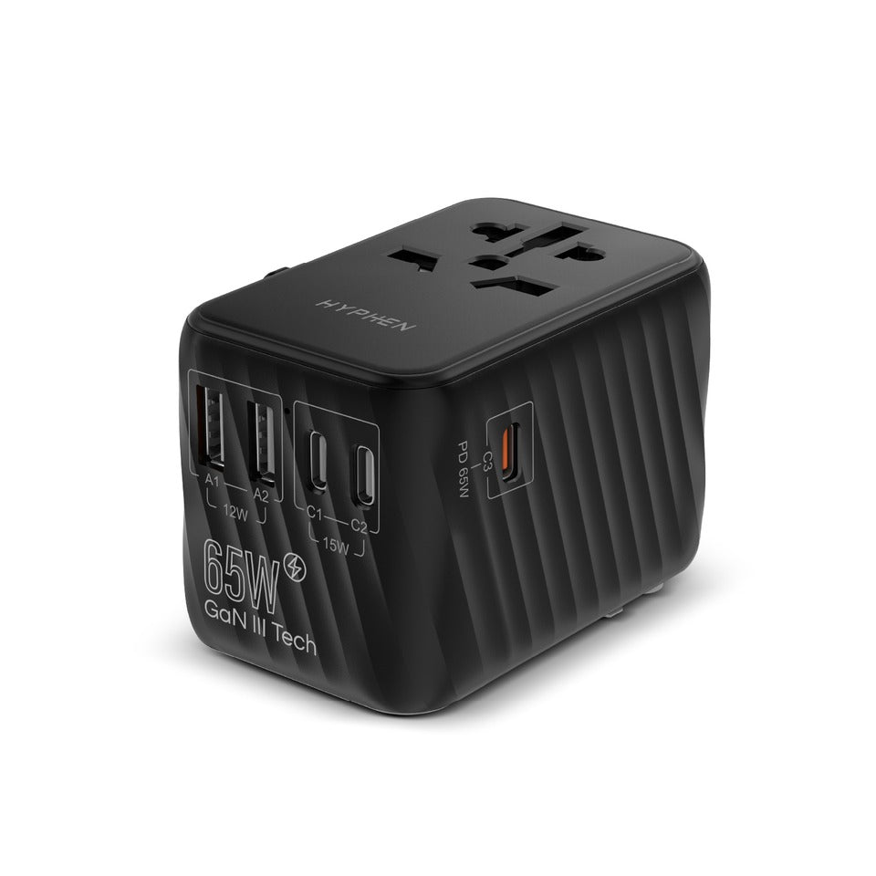 HYPHEN CHARGEPOINT GaN Universal Travel Adaptor 100W - Black